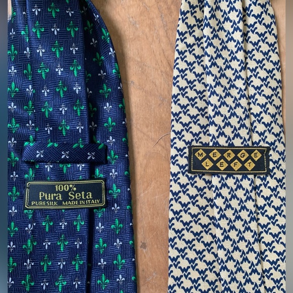 Set of (2) 100% silk mens ties, merge left & Pura Seta - Picture 5 of 5
